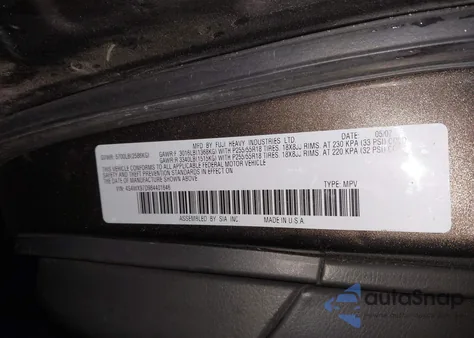 2008 Subaru Tribeca Limited 7-Passenger z USA, uszkodzony, nr VIN 4S4WX97D984401646